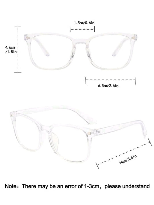1 paires de lunettes carrées à détails  transparents pour femmes, accessoires de lunettes claires pour l'école, accessoires de lunettes pour femmes