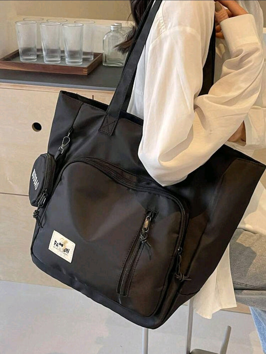 2 pièces/set Grand sac fourre-tout à la mode pour femmes, décontracté et polyvalent, convenant à un usage quotidien, aux études