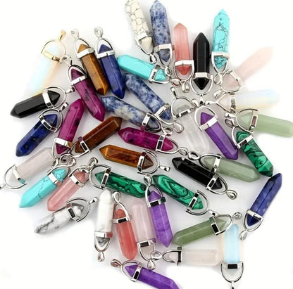 100pcs Pendentifs Pointus en Cristal en Vrac, Pendentif Balle en Verre de Pierre