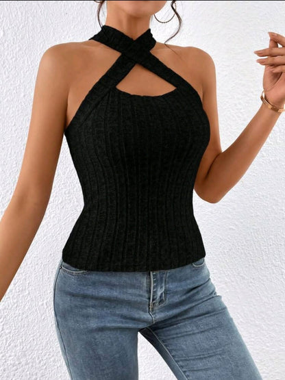 Essnce Haut Dos Nu En Tricot Côtelé Pour Femmes
