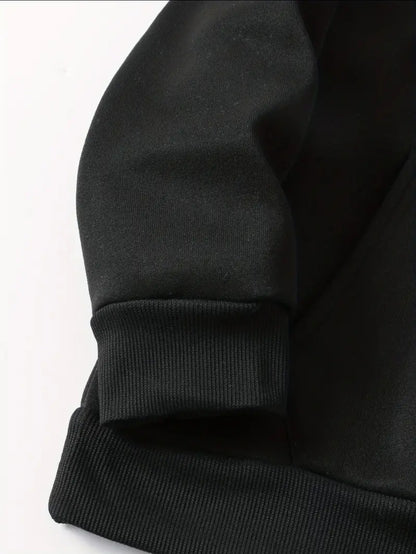 Sweat à capuche tendance pour femme, pull noir en tricot avec imprimé anime, sweat à capuche