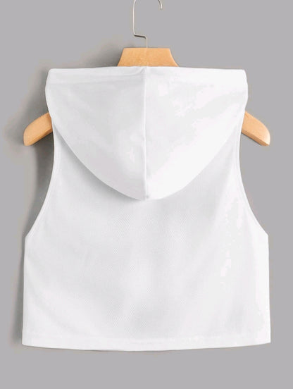 EZwear Débardeur À Capuche Pour Femmes Avec Détails Patchés, Adapté Aux Sports D'été