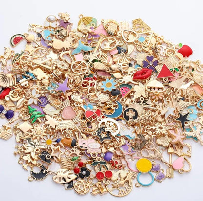 200/300/400pcs Assortiment de breloques en alliage de zinc pour la fabrication de bijoux