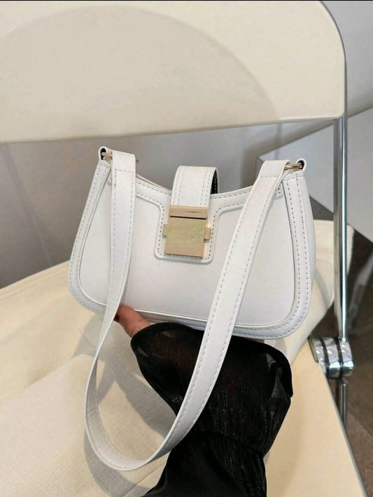 Nouveau sac à bandoulière rétro de 2025 en couleur unie pour femmes, sac bandoulière/sous-bras chic