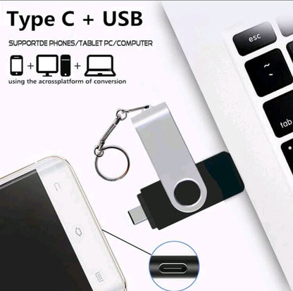 Biyetimi Type C Interface Usb 2.0 OTG Disque Flash 64GB 32GB Smart Phone Tablet PC 128GB Pendrives Capacité Réelle Clé USB