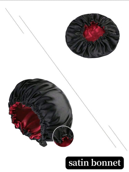 1 pièce Bonnet de satin Grande taille réversible à double épaisseur Ajustable Chapeau turbant de nuit