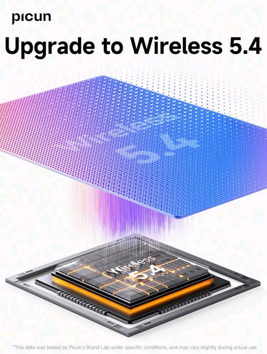 Picun Casque sans fil Picun B5, suppression du bruit d'appel ENC HD, audio dynamique 3D, double connexion, autonomie de 72 heures, pour PC mobile de bureau à domicile de voyage.