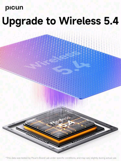 Picun Casque sans fil Picun B5, suppression du bruit d'appel ENC HD, audio dynamique 3D, double connexion, autonomie de 72 heures, pour PC mobile de bureau à domicile de voyage.