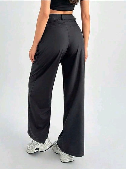 Tall Jeans droits amples de couleur unie polyvalents et décontractés pour femmes