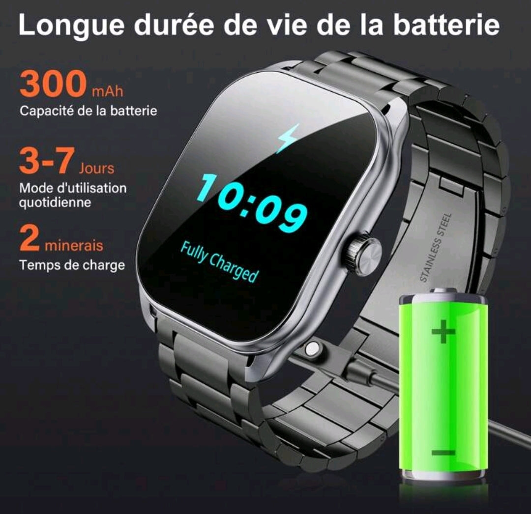 Hwagol Montre connectée pour hommes (répondre/passer des appels), smartwatch pour hommes