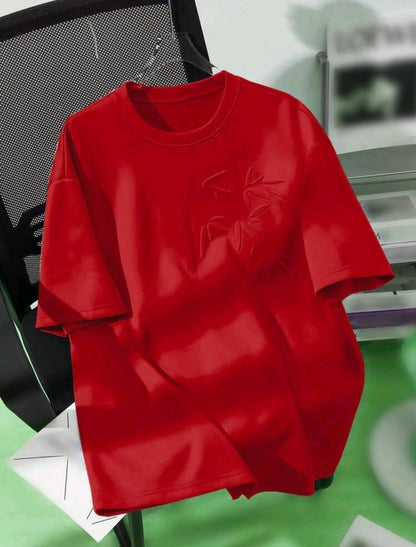 Manfinity Hypemode T-shirt ample pour hommes avec motif gaufré et épaules tombantes