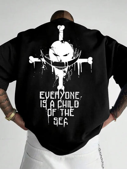 Le T-shirt légendaire à imprimé barbe blanche de marins et pirates, T-shirt pour hommes, décontracté d'été à manches courtes