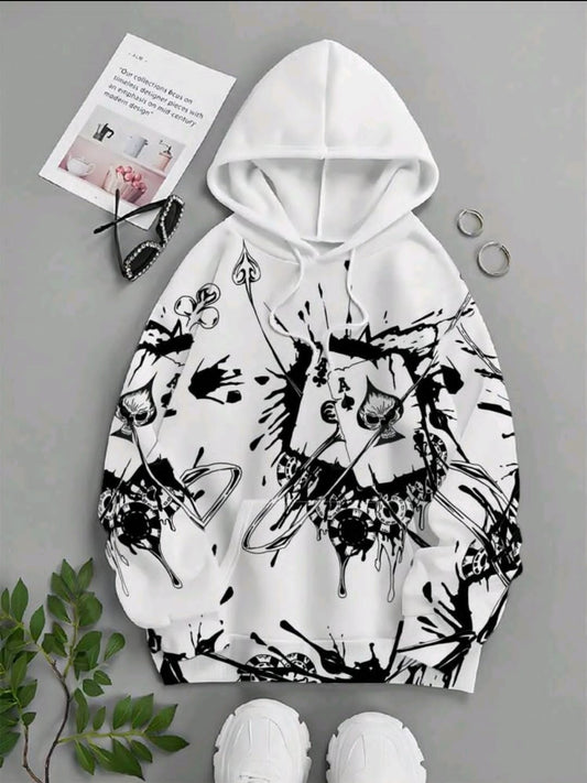 Sweat-shirt à capuche décontracté à manches longues