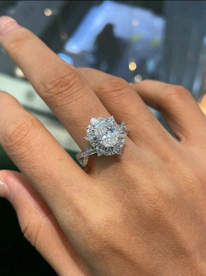 1 pièce Bague de qualité pour femme, élégante et magnifique demi-ensemble de bague croisée, environ 4,2 g en argent sterling.