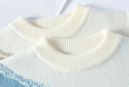 Pullover tricoté dégradé pour homme, pull décontracté à manches longues et col rond pour l'automne et l'hiver
