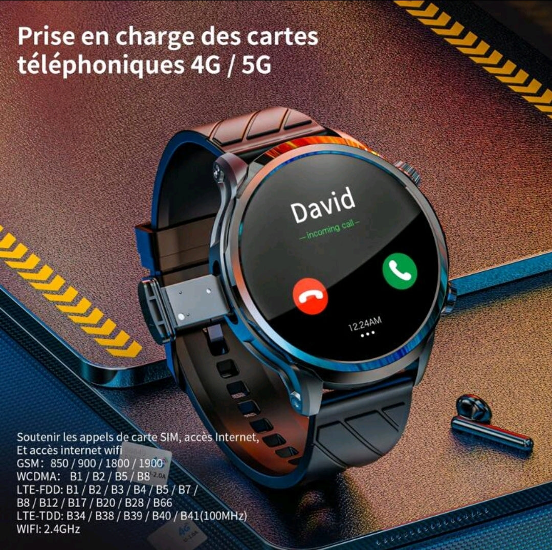 LOKMAT APPLLP 8 PRO 4g Montre connectée 1.85" grand écran rond HD, caméra HD