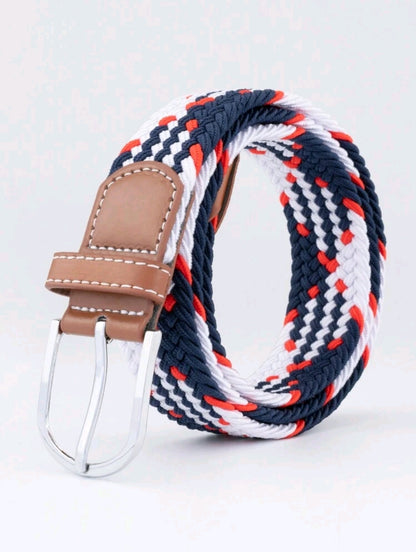 1 pièce Ceinture tressée élastique pour homme, ceinture sans trous pour les affaires