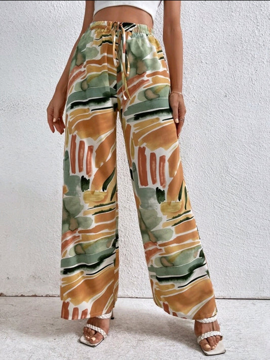 Pantalon à imprimé graphique à nœud