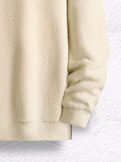 Manfinity Homme Sweat À Capuche En Peluche Pour Hommes, Avec Demi-fermeture Éclair, Lettre Brodée Et Épaule Tombante
