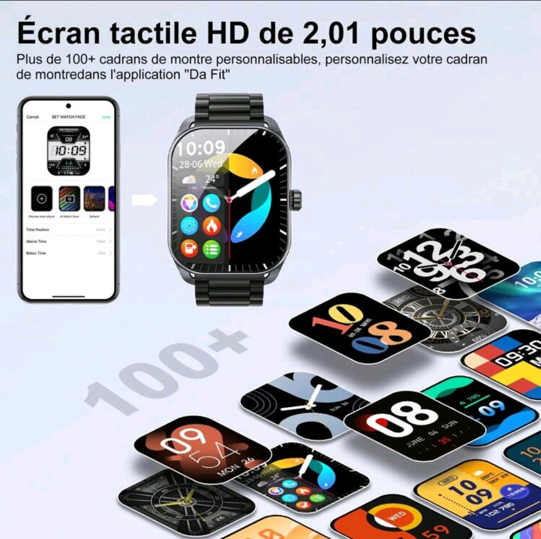 Hwagol Montre connectée pour hommes (répondre/passer des appels), smartwatch pour hommes