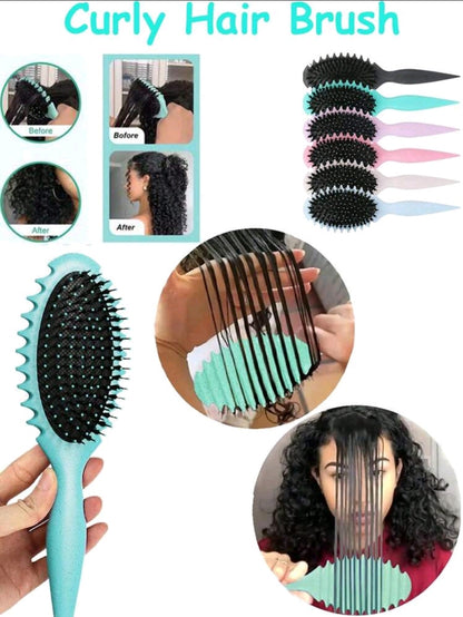 Nouvelle brosse définissante des boucles 2025 - Brosse à boucler anti-frisottis pour hommes et femmes, outil de coiffage