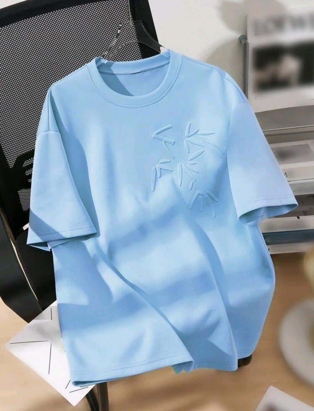 Manfinity Hypemode T-shirt ample pour hommes avec motif gaufré et épaules tombantes