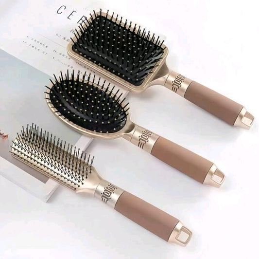 3 pièces Ensemble brosse et peigne Brosse plate Brosse lissante pour cheveux pour hommes et femmes, cheveux mouillés