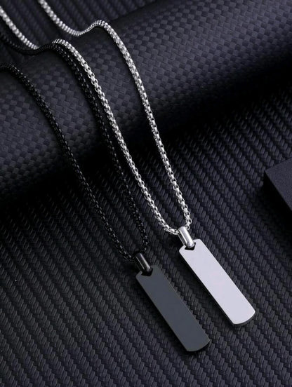 1 pièce Collier pendentif  en acier inoxydable avec perle oxydée à la mode