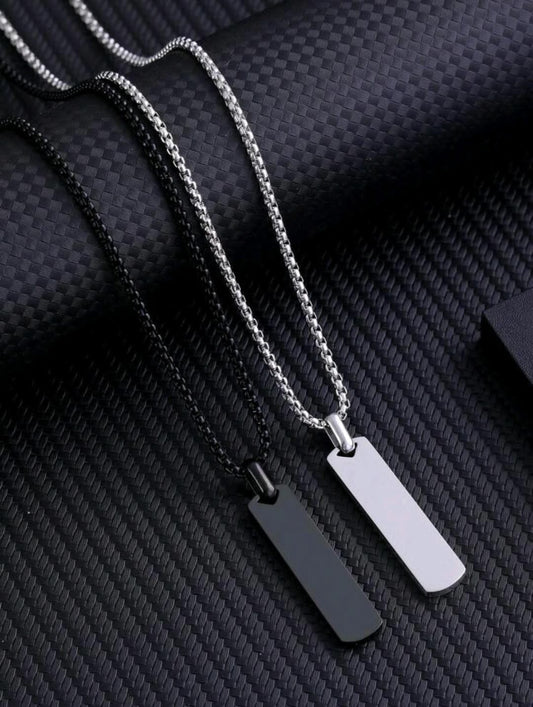 1 pièce Collier pendentif  en acier inoxydable avec perle oxydée à la mode