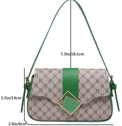 Nouveau sac carré imprimé à la mode rétro 2024, décoration de ceinture matérielle, sac sous les aisselles à ouverture