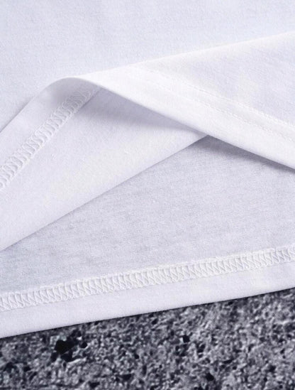 Manfinity Dauomo T-shirt casual à manches courtes col rond avec impression de lettres pour hommes