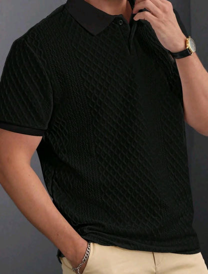 Manfinity Homme Polo basique pour homme, col unicolore, texture de base.