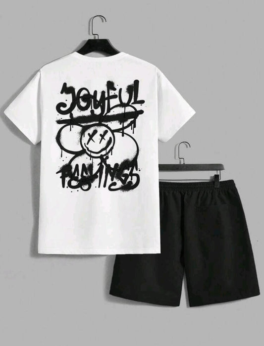 Manfinity EMRG Ensemble de t-shirt décontracté à col rond et à manches courtes