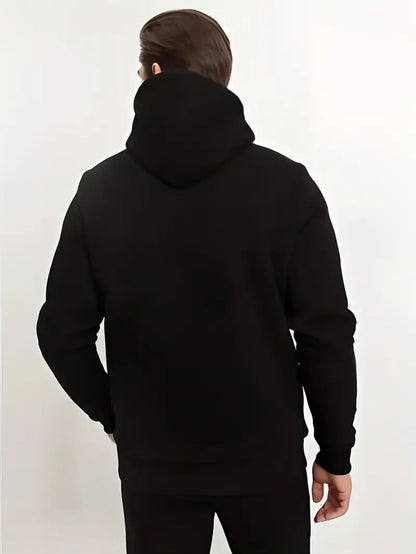 Sweat à capuche graphique tendance pour homme - Sweat confortable beige avec impression rouge
