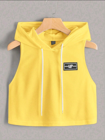 EZwear Débardeur À Capuche Pour Femmes Avec Détails Patchés, Adapté Aux Sports D'été