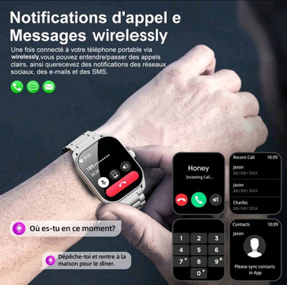Hwagol Montre connectée pour hommes (répondre/passer des appels), smartwatch pour hommes