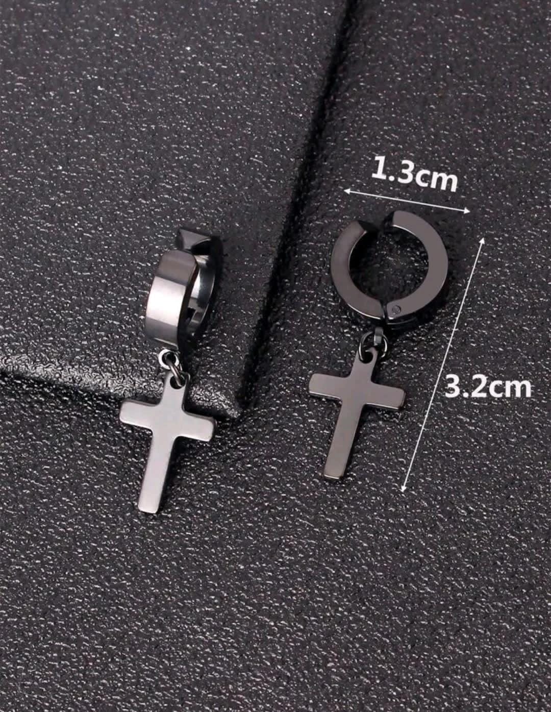 1 paire Pour Homme Personnalité À Pendentif Croix Non Percé Clips D'Oreilles , Pour Bijou Cadeau Et Fête