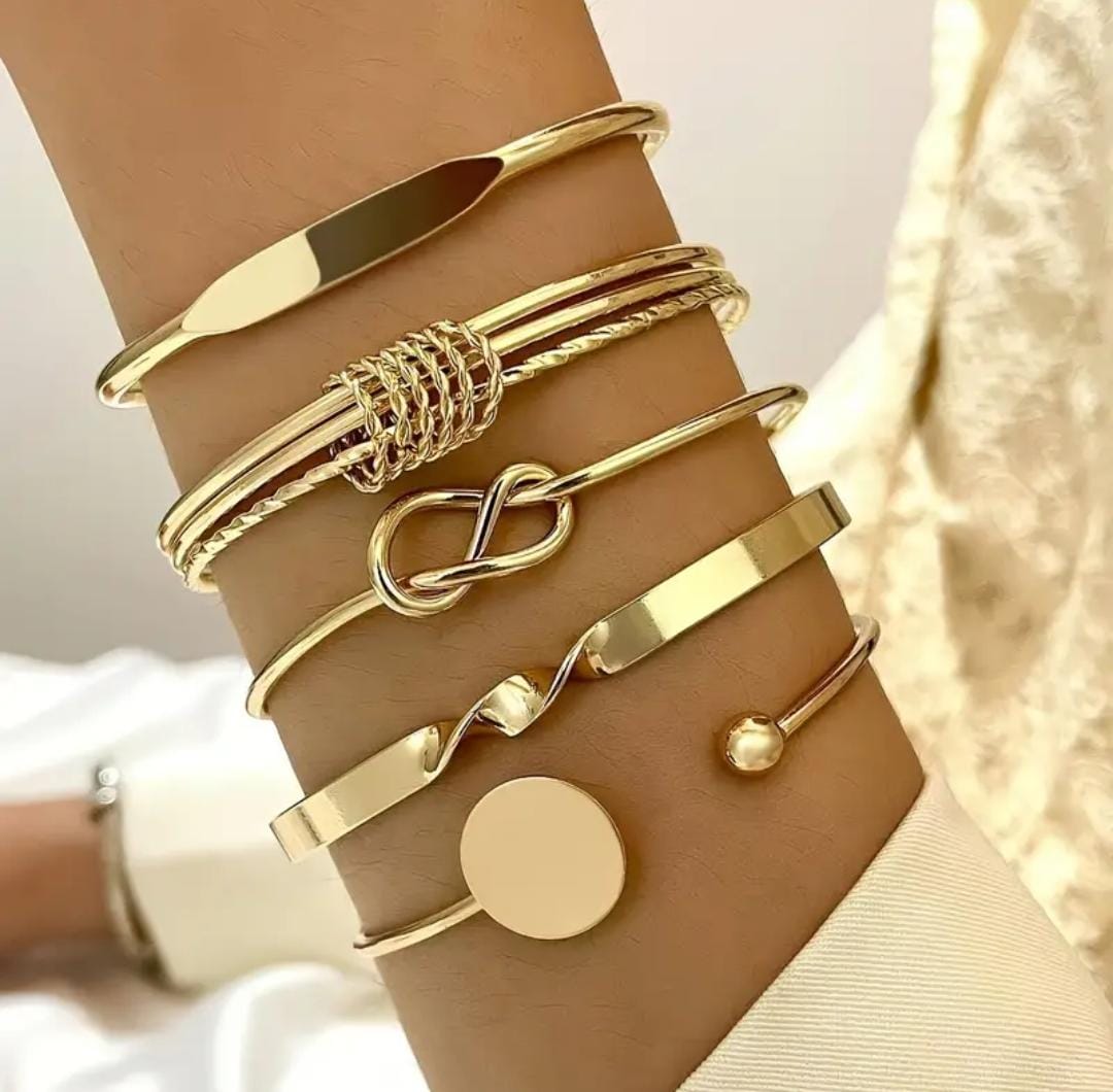 Ensemble de 5 bracelets, bracelet rond minimaliste