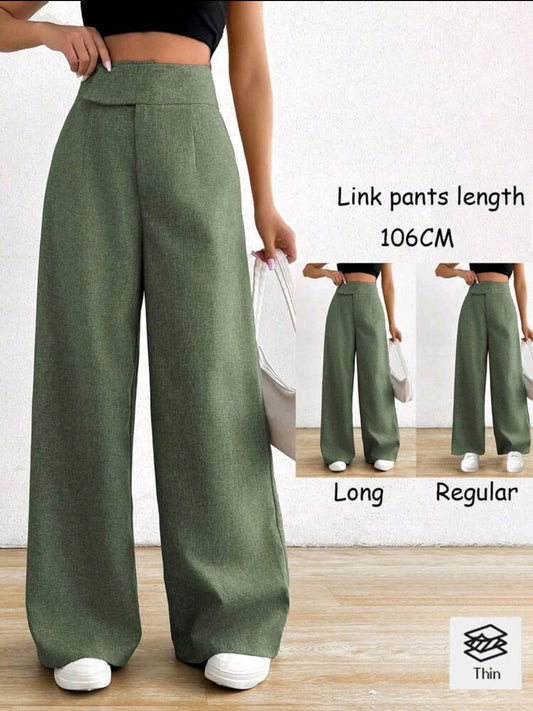 Rafferiza 1 pièce Pantalon casual ample asymétrique à la taille pour femmes