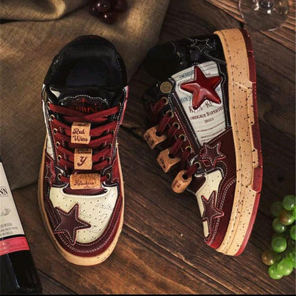 Nouvelles chaussures de skate basses pour hommes, style coréen haut de gamme avec semelle épaisse et motif d"étoile