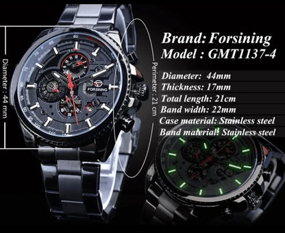 FORSINING Montre automatique pour hommes de la marque de luxe