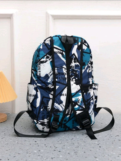 Sac à dos pliable de grande capacité de 15 pouces pour hommes avec blocs de couleurs