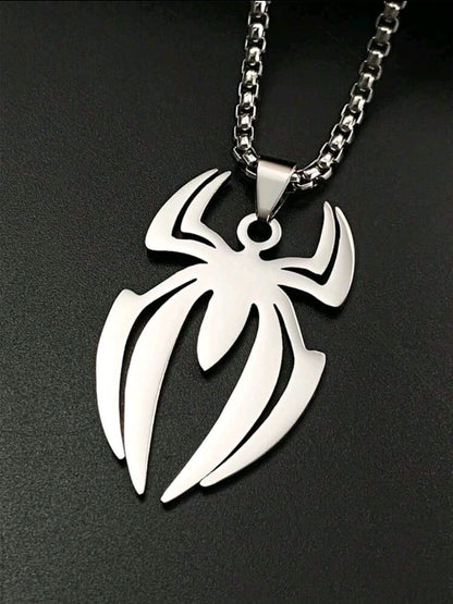 2 pièces Colliers pendentif araignée en acier inoxydable, accessoires de mode à porter au quotidien sur le thème du film