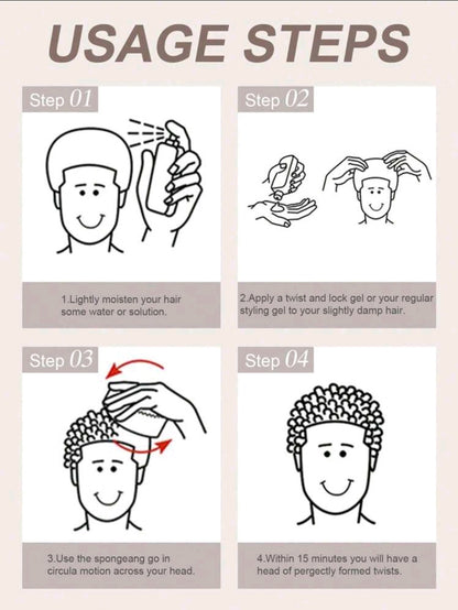 1 pièce Éponge à cheveux avec petits et grands trous, brosse à cheveux en forme de vague, éponge de brosse à cheveux pour twist