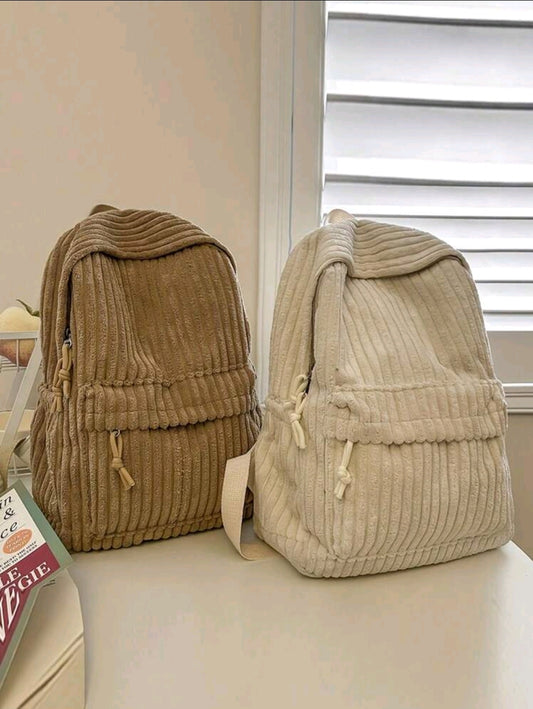 Sac à dos en velours côtelé pour femmes, nouvelle version coréenne de sac à dos polyvalent pour étudiantes