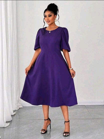 Maweii Robe à manches bouffantes en mousseline grande taille pour femmes
