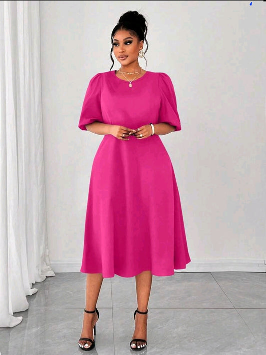 Maweii Robe à manches bouffantes en mousseline grande taille pour femmes
