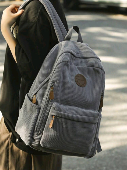 Sac à dos minimaliste de grande capacité en couleur unie