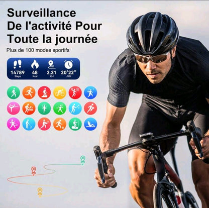 Hwagol Montre connectée pour hommes (répondre/passer des appels), smartwatch pour hommes