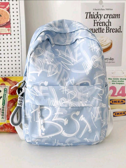 1 pièce Sac à dos femme mode tie dye, grande capacité, poches multiples, sac d'école style décontracté, sans accessoire suspendu inclus
